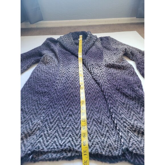 Beatrix Mohair Long Sleeve Diamond Pattern Purple Cardigan Size M Office Wear - Picture 9 of 9
